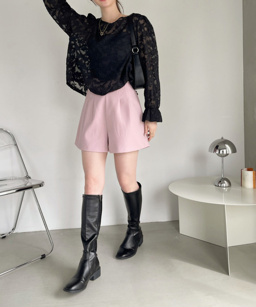 Ada.(エイダ)の「前後2WAY 花柄 シアー ジャガード ボレロ トップス(シャツ/ブラウス・レディース・ブラック/ホワイト/ベージュ・FREE)」の15枚目の写真