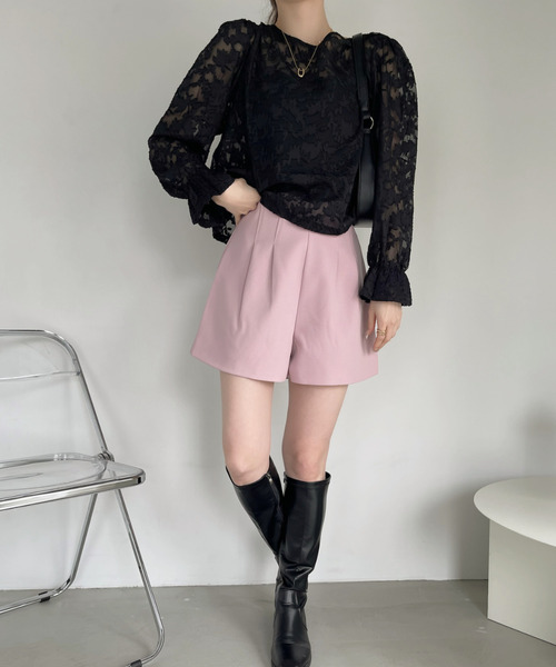 Ada.(エイダ)の「前後2WAY 花柄 シアー ジャガード ボレロ トップス(シャツ/ブラウス・レディース・ブラック/ホワイト/ベージュ・FREE)」の16枚目の写真