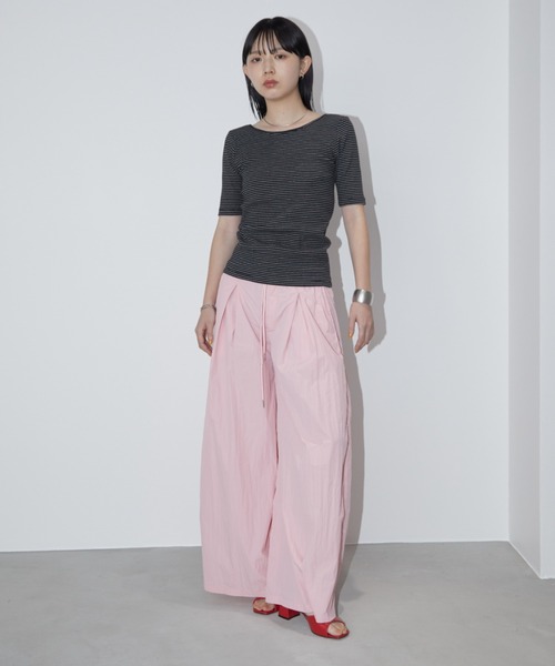 Aunt Marie's（アントマリーズ）の「ナイロンボックスタックワイドパンツ（その他パンツ・レディース・ピンク/ブラック・MT/FREE）」の13枚目の写真