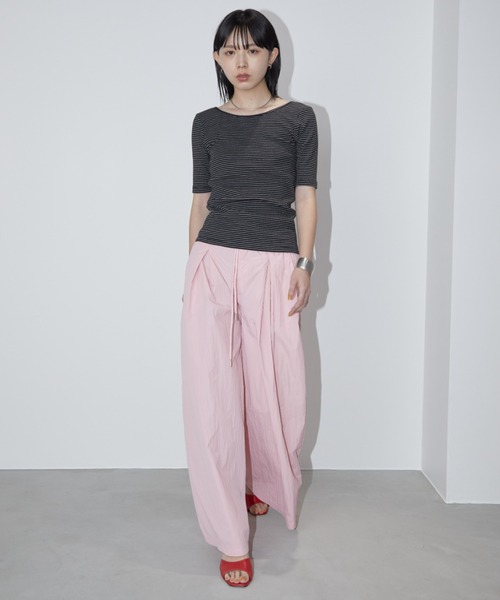 Aunt Marie's（アントマリーズ）の「ナイロンボックスタックワイドパンツ（その他パンツ・レディース・ピンク/ブラック・MT/FREE）」の14枚目の写真
