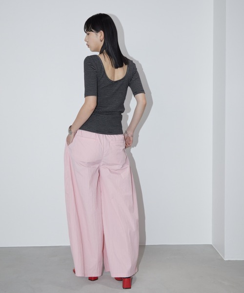 Aunt Marie's（アントマリーズ）の「ナイロンボックスタックワイドパンツ（その他パンツ・レディース・ピンク/ブラック・MT/FREE）」の16枚目の写真