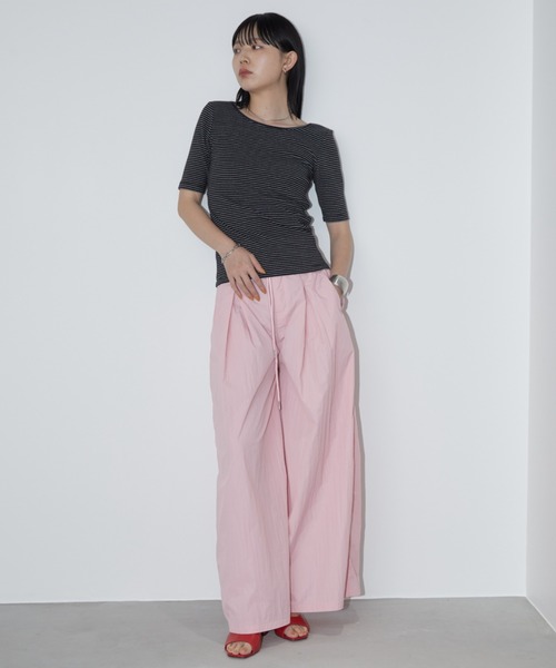 Aunt Marie's（アントマリーズ）の「ナイロンボックスタックワイドパンツ（その他パンツ・レディース・ピンク/ブラック・MT/FREE）」の10枚目の写真