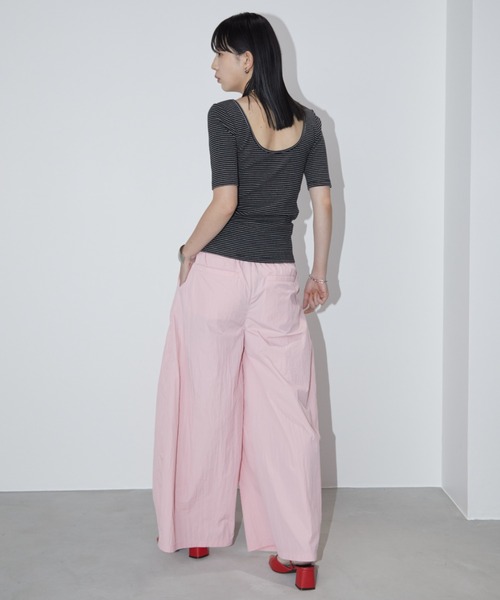 Aunt Marie's（アントマリーズ）の「ナイロンボックスタックワイドパンツ（その他パンツ・レディース・ピンク/ブラック・MT/FREE）」の11枚目の写真