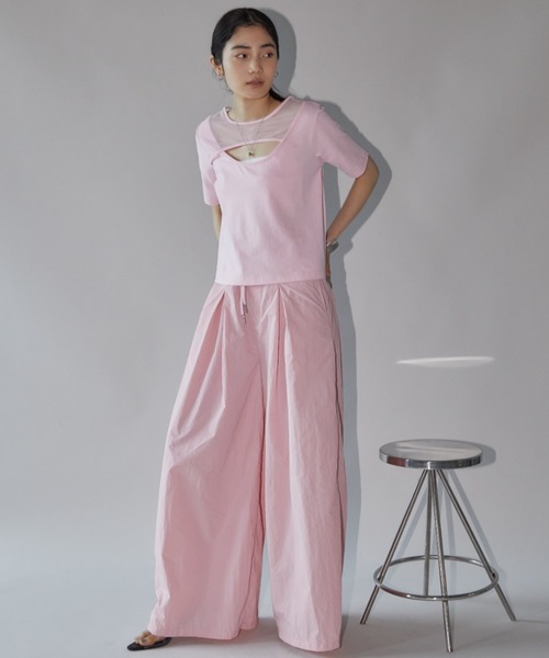 Aunt Marie's（アントマリーズ）の「ナイロンボックスタックワイドパンツ（その他パンツ・レディース・ピンク/ブラック・MT/FREE）」の21枚目の写真