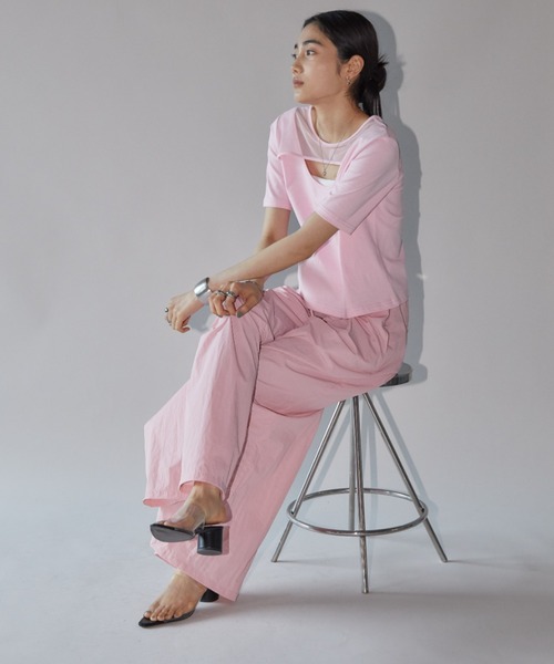 Aunt Marie's（アントマリーズ）の「ナイロンボックスタックワイドパンツ（その他パンツ・レディース・ピンク/ブラック・MT/FREE）」の22枚目の写真