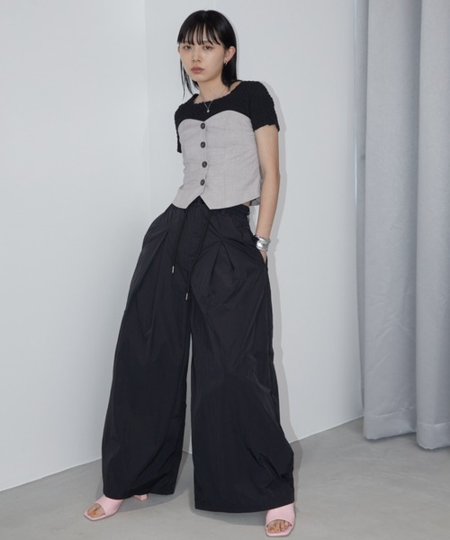 Aunt Marie's（アントマリーズ）の「ナイロンボックスタックワイドパンツ（その他パンツ・レディース・ピンク/ブラック・MT/FREE）」の19枚目の写真