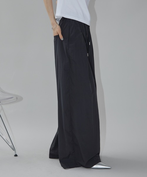 Aunt Marie's（アントマリーズ）の「ナイロンボックスタックワイドパンツ（その他パンツ・レディース・ピンク/ブラック・MT/FREE）」の6枚目の写真