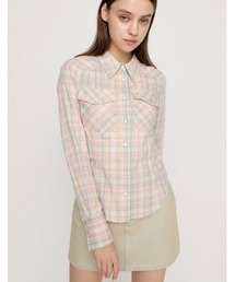 SLY | SHINY LINE CHECK SH シャイニー ライン チェック シャツ(シャツ/ブラウス)