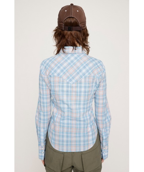 SLY(スライ)の「SHINY LINE CHECK SH シャイニー ライン チェック シャツ(シャツ/ブラウス・レディース・ブルー系その他/ピンク系その他・FREE)」の8枚目の写真
