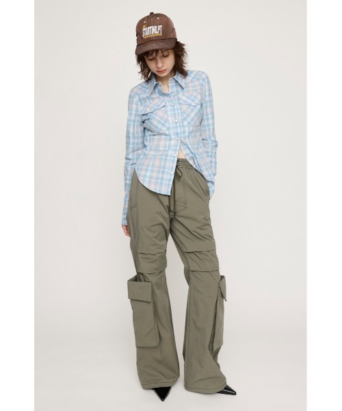 SLY(スライ)の「SHINY LINE CHECK SH シャイニー ライン チェック シャツ(シャツ/ブラウス・レディース・ブルー系その他/ピンク系その他・FREE)」の4枚目の写真