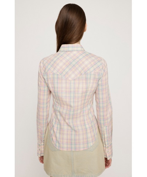 SLY(スライ)の「SHINY LINE CHECK SH シャイニー ライン チェック シャツ(シャツ/ブラウス・レディース・ブルー系その他/ピンク系その他・FREE)」の21枚目の写真