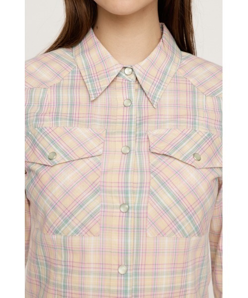 SLY(スライ)の「SHINY LINE CHECK SH シャイニー ライン チェック シャツ(シャツ/ブラウス・レディース・ブルー系その他/ピンク系その他・FREE)」の22枚目の写真
