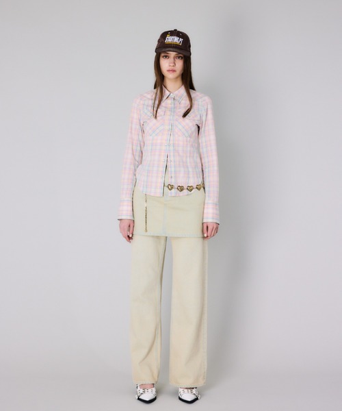 SLY(スライ)の「SHINY LINE CHECK SH シャイニー ライン チェック シャツ(シャツ/ブラウス・レディース・ブルー系その他/ピンク系その他・FREE)」の13枚目の写真