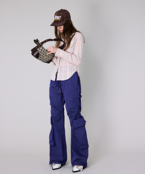 SLY(スライ)の「SHINY LINE CHECK SH シャイニー ライン チェック シャツ(シャツ/ブラウス・レディース・ブルー系その他/ピンク系その他・FREE)」の15枚目の写真