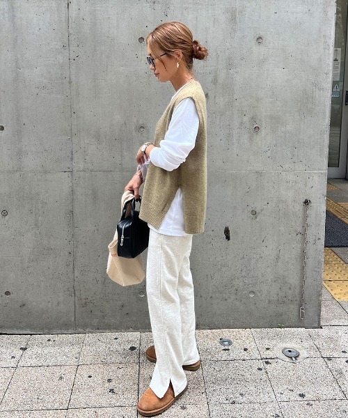 ISOOK（アイスー）の「オリジナルキャンバスマルシェバッグ(chiica original) / 刺繍ロゴ キャンバスバッグ エコバッグ トートバッグ（ハンドバッグ・レディース・アイボリー・FREE）」の3枚目の写真