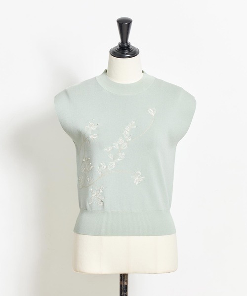 ☆新品未使用☆ ノエラ Noela 刺繍ニット トップス ニット  グリーン ノエラ NOELA 刺繍ニット （ライトグリーン） - ファッション通販