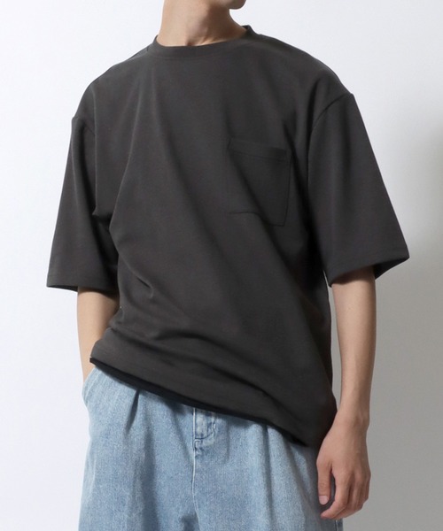 SITRY(シトリー)の「High Function T-shirt/接触冷感 UVカット デオドラント オーバーサイズ 半袖Tシャツ(Tシャツ/カットソー・メンズ・サックスブルー/アッシュグレー/ブルーパープル/ホワイト/ブルーグリーン/スミクロ/ベージュ/ネイビー/ブラック/グリーン/ブルー/イエロー/グレイッシュベージュ/ダークネイビー/ラベンダー・M/L/LL)」の22枚目の写真