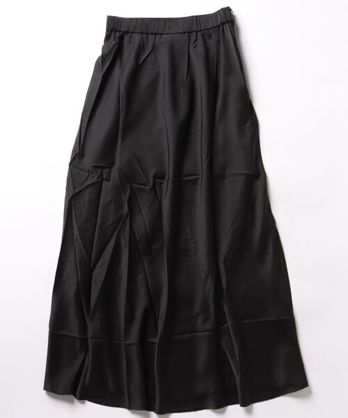 aimoha(アイモハ)の「フェミニンサテンロング丈スカート(スカート・レディース・ブラック/ベージュ/パープル・MEDIUM/LARGE)」の4枚目の写真