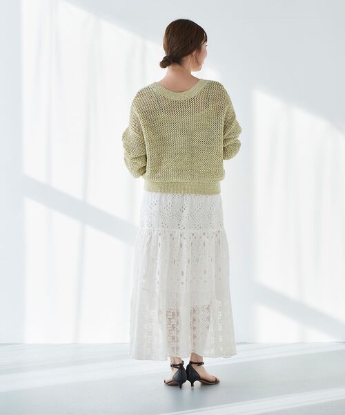 le.coeur blanc(ルクールブラン)の「2WAYテープヤーンプルオーバー(ニット/セーター・レディース・イエロー/ベージュ・38)」の12枚目の写真