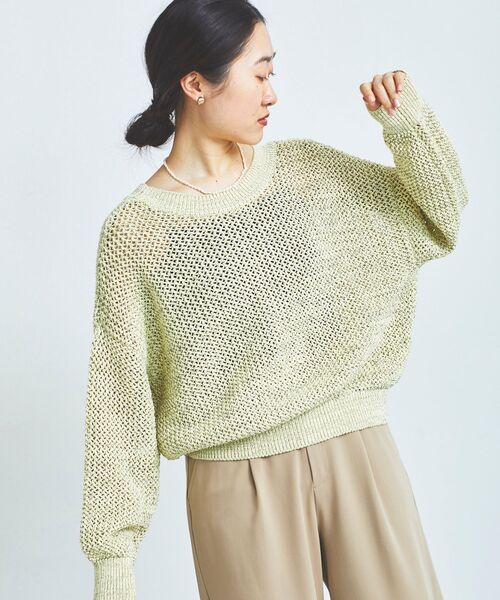 le.coeur blanc(ルクールブラン)の「2WAYテープヤーンプルオーバー(ニット/セーター・レディース・イエロー/ベージュ・38)」の18枚目の写真