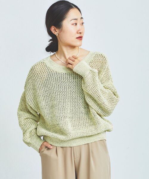 le.coeur blanc(ルクールブラン)の「2WAYテープヤーンプルオーバー(ニット/セーター・レディース・イエロー/ベージュ・38)」の19枚目の写真