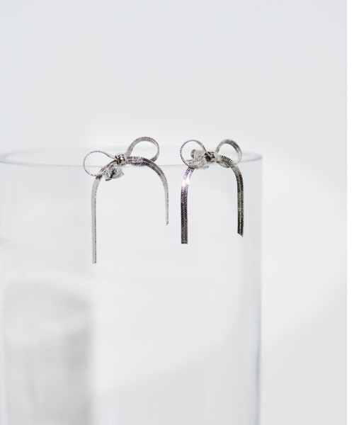 Shelly island（シェリーアイランド）の「リボンモチーフピアス（ピアス（両耳用）・レディース・ゴールド/シルバー・FREE）」の10枚目の写真