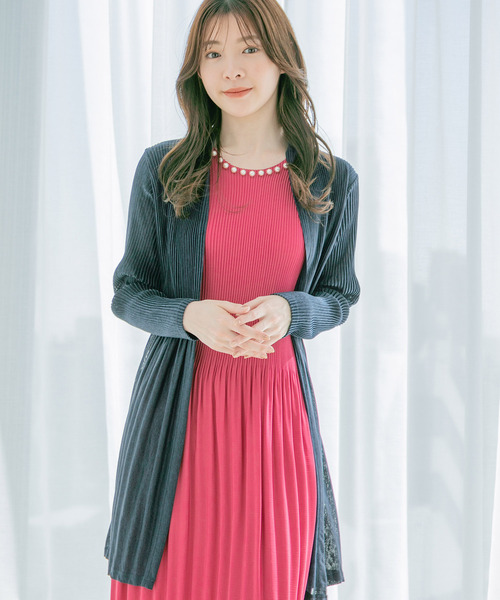 Jayro（ジャイロ）の「プリーツパール付きワンピース（ワンピース・レディース・ブラック/ブルー系その他5/ダークブラウン/ピンク・FREE）」の14枚目の写真