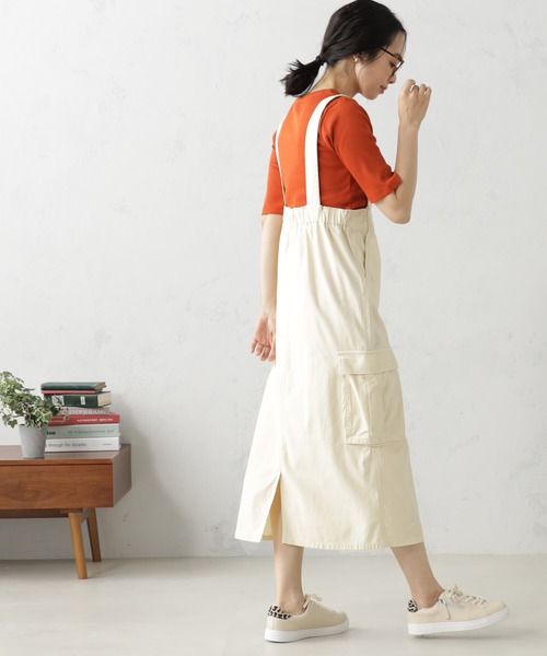 FOUND GOOD(ファウンドグッド)の「すっきりシルエットリブ5分袖Tシャツ(Tシャツ/カットソー・レディース・ブラック/ホワイト系5/グレー系/グリーン系8/オレンジ系5・S/M/L)」の22枚目の写真