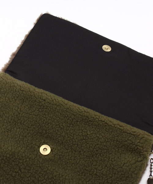 ROSE BUD（ローズバッド）の「(LL ACCESSORIES)フリンジ付きクラッチバッグ（クラッチバッグ・レディース・ライトブラウン/ベージュ/グリーン・ONE SIZE）」の9枚目の写真