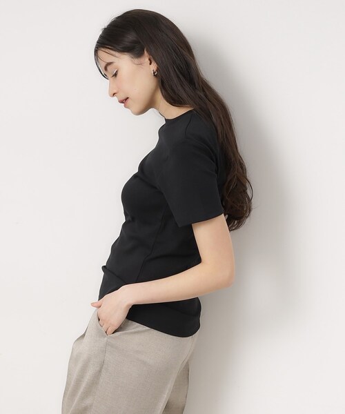 OPAQUE.CLIP（オペークドットクリップ）の「◆フライスコットンベーシックTシャツ（Tシャツ/カットソー・レディース・ブラック/ホワイト/ホワイト系3/ピンク系1/ネイビー・40/38/36）」の10枚目の写真