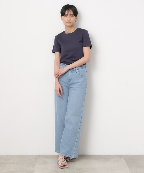 OPAQUE.CLIP（オペークドットクリップ）の「◆フライスコットンベーシックTシャツ（Tシャツ/カットソー・レディース・ブラック/ホワイト/ホワイト系3/ピンク系1/ネイビー・40/38/36）」の15枚目の写真