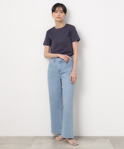 OPAQUE.CLIP（オペークドットクリップ）の「◆フライスコットンベーシックTシャツ（Tシャツ/カットソー・レディース・ブラック/ホワイト/ホワイト系3/ピンク系1/ネイビー・40/38/36）」の16枚目の写真