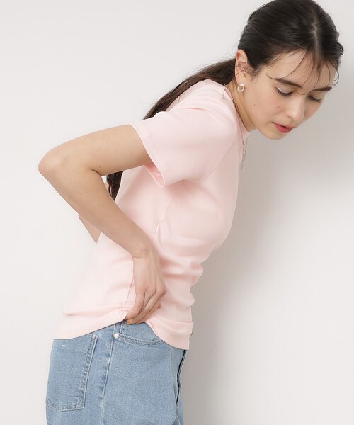 OPAQUE.CLIP（オペークドットクリップ）の「◆フライスコットンベーシックTシャツ（Tシャツ/カットソー・レディース・ブラック/ホワイト/ホワイト系3/ピンク系1/ネイビー・40/38/36）」の22枚目の写真