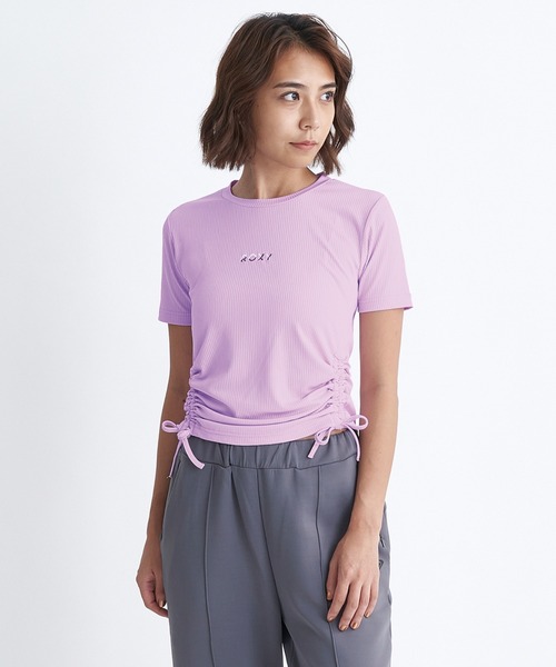 ROXY(ロキシー)の「SUGAR SWEET RIBBON/ロキシーフィットネスウェア半袖Tシャツ(Tシャツ/カットソー・レディース・ホワイト/ブラック/パープル・MEDIUM/LARGE/SMALL)」の3枚目の写真