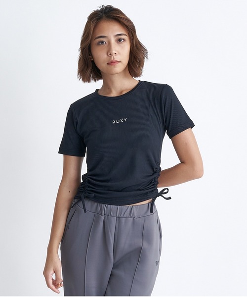 ROXY(ロキシー)の「SUGAR SWEET RIBBON/ロキシーフィットネスウェア半袖Tシャツ(Tシャツ/カットソー・レディース・ホワイト/ブラック/パープル・MEDIUM/LARGE/SMALL)」の2枚目の写真