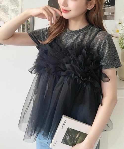 【タグ付新品✨】モスキーノ リボン ビスチェ キャミソール レース フリル タグ付新品✨】モスキーノ リボン ビスチェ キャミソール レース