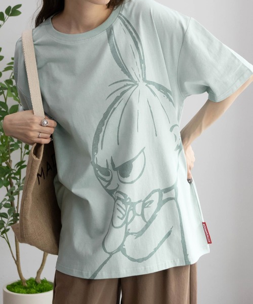 Mac-House(マックハウス)の「ムーミン谷のなかまたち プリントTシャツ 綿100%(Tシャツ/カットソー・レディース・チャコールグレー/ミント・フリー)」の12枚目の写真