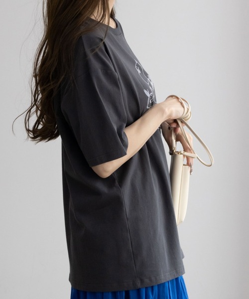 Mac-House(マックハウス)の「ムーミン谷のなかまたち プリントTシャツ 綿100%(Tシャツ/カットソー・レディース・チャコールグレー/ミント・フリー)」の14枚目の写真