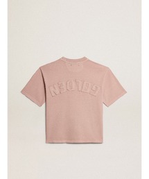 Tシャツ（パウダーピンク） バックに逆さまのロゴ - Boxy fit