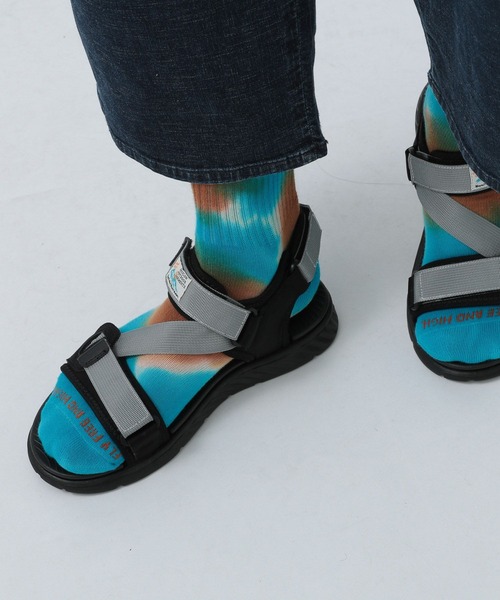 BAYFLOW（ベイフロー）の「ショートタイダイクルーソックス（ソックス/靴下・メンズ・グリーン/ブルー/グレー・FREE）」の3枚目の写真