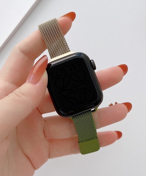 UNii(ユニー)の「メタルステンレスバンド Apple Watch バンド ベルト 41/40/38mm マグネット スリム バイカラー シンプル(デジタル腕時計・レディース・シルバー/その他4/ピンクゴールド/その他5/その他3/その他2/その他1/ピンク/グレー・ONE SIZE)」の8枚目の写真