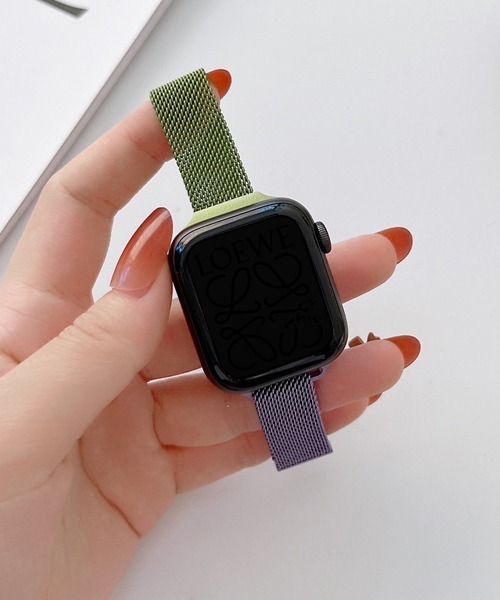UNii(ユニー)の「メタルステンレスバンド Apple Watch バンド ベルト 41/40/38mm マグネット スリム バイカラー シンプル(デジタル腕時計・レディース・シルバー/その他4/ピンクゴールド/その他5/その他3/その他2/その他1/ピンク/グレー・ONE SIZE)」の9枚目の写真