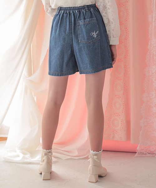 刺繍デニムスカートパンツ(130㎝～160㎝)（スカート）｜Amourire