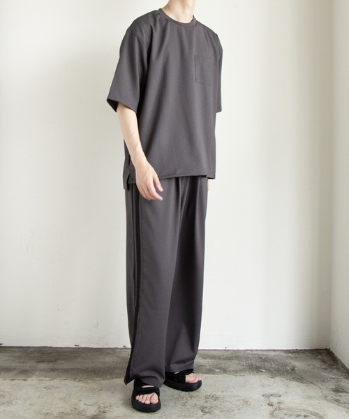 COMMON WARE(コモンウェアー)の「COMMONWARE:リネンライクライン入りイージーパンツ(その他パンツ・メンズ・ブラック/チャコールグレー/グレイッシュベージュ・M/L/XL)」の18枚目の写真