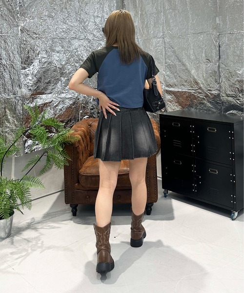 sedacle girl(セダクルガール)の「ベルト付きカコウデニムプリーツスカート(スカート・レディース・ブラック/ブルー・MEDIUM/SMALL)」の11枚目の写真