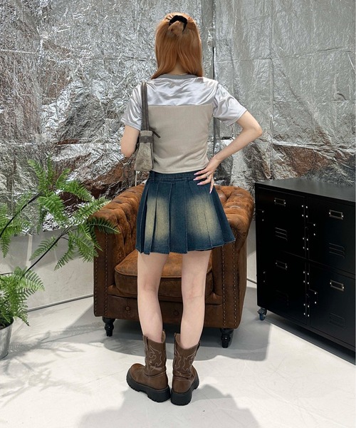 sedacle girl(セダクルガール)の「ベルト付きカコウデニムプリーツスカート(スカート・レディース・ブラック/ブルー・MEDIUM/SMALL)」の20枚目の写真