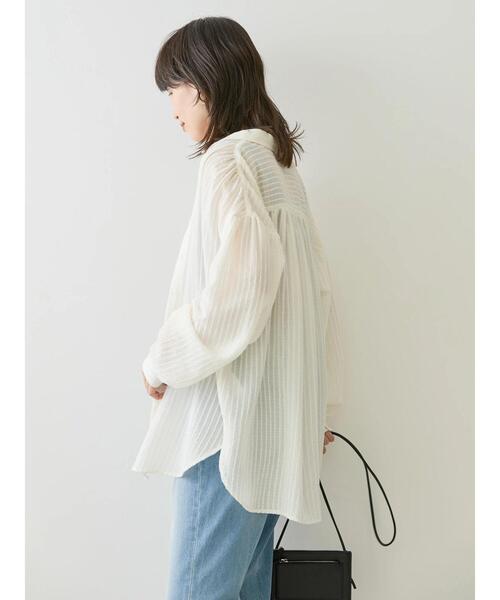 AMERICAN HOLIC(アメリカンホリック)の「ドビーストライプシャツ(シャツ/ブラウス・レディース・ブラック/アイボリー・L/M)」の11枚目の写真