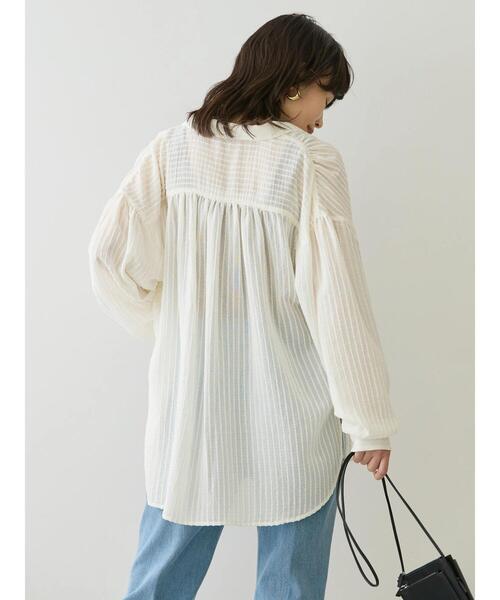 AMERICAN HOLIC(アメリカンホリック)の「ドビーストライプシャツ(シャツ/ブラウス・レディース・ブラック/アイボリー・L/M)」の12枚目の写真
