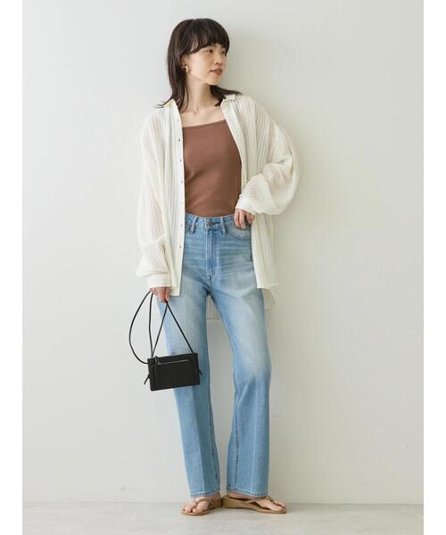 AMERICAN HOLIC(アメリカンホリック)の「ドビーストライプシャツ(シャツ/ブラウス・レディース・ブラック/アイボリー・L/M)」の13枚目の写真