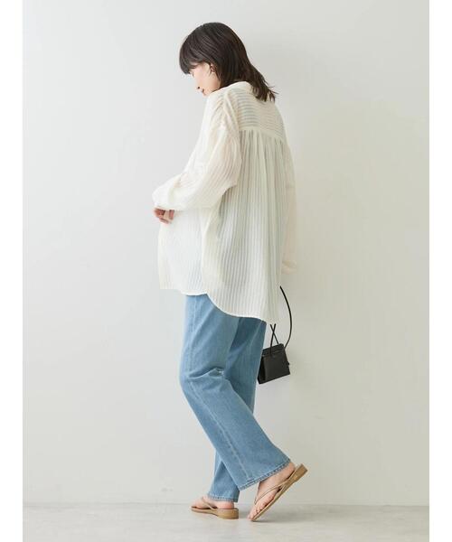 AMERICAN HOLIC(アメリカンホリック)の「ドビーストライプシャツ(シャツ/ブラウス・レディース・ブラック/アイボリー・L/M)」の14枚目の写真